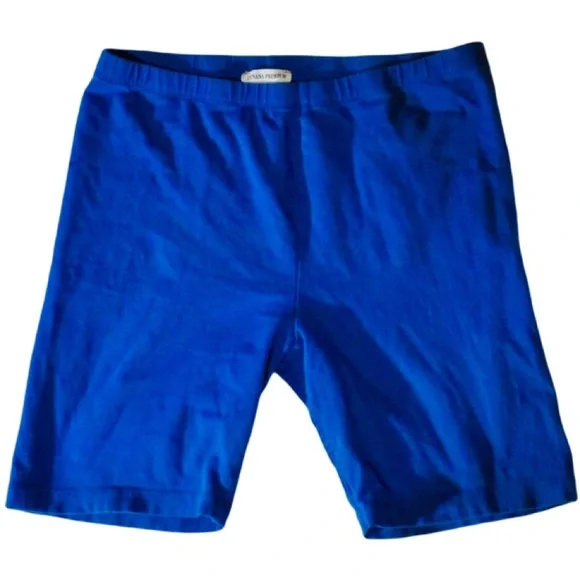 Ladies high waisted large blue long spandex Zenana premium running shorts comfy - Picture 4 of 12